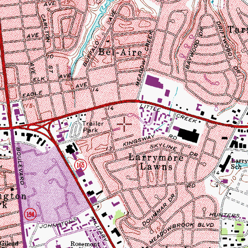 Topographic Map of Pinewood Inn Assisted Living Facility, VA