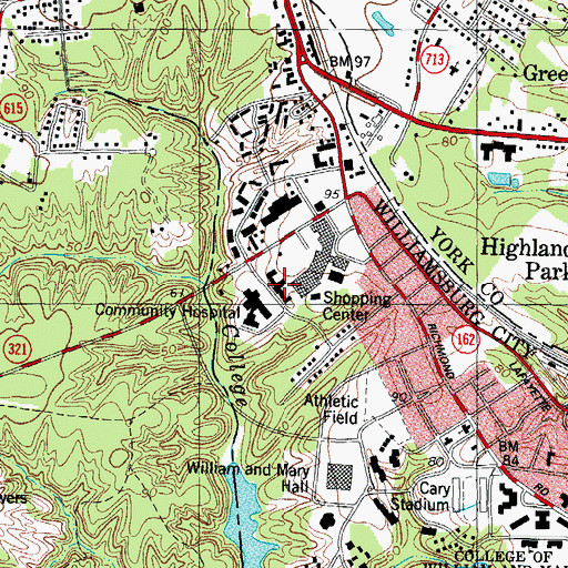 Topographic Map of Ruxton Healthcare of Williamsburg, VA