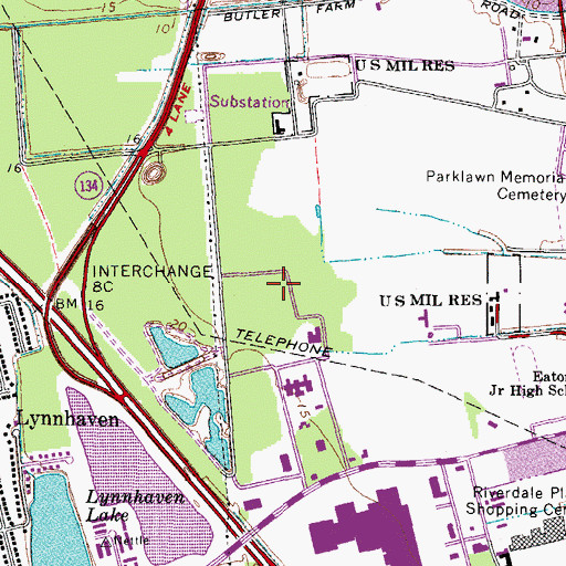 Topographic Map of Sentara Nursing Center at Hampton, VA