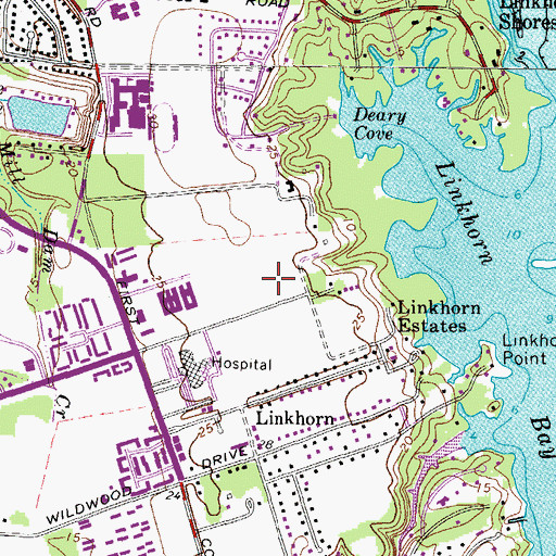 Topographic Map of Sentara Nursing Center at Windermere, VA