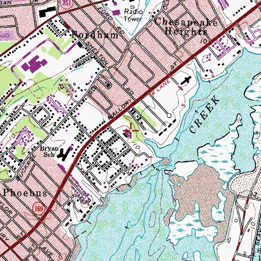 Topographic Map of Shelton on the Bay Assisted Living Facility, VA