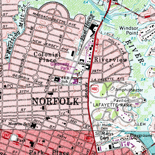 Topographic Map of Tandem Health Care of Norfolk Nursing Home, VA