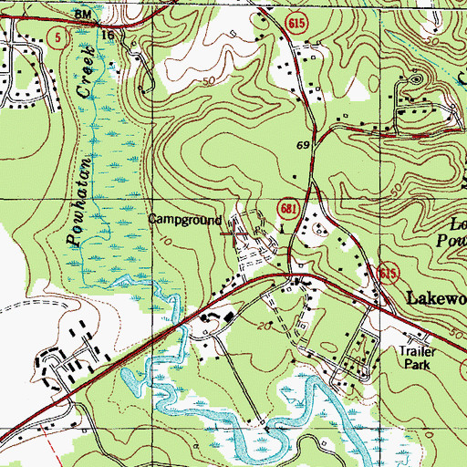 Topographic Map of Tandem Health Care of Williamsburg Nursing Home, VA