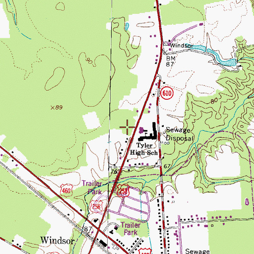 Topographic Map of Tandem Health Care of Windsor Nursing Home, VA