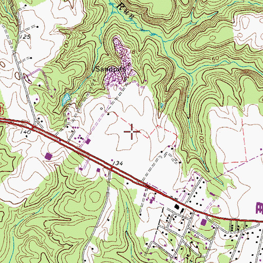 Topographic Map of Warsaw Village Retirement Center, VA