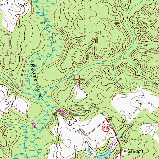 Topographic Map of Beaverdam Park Boat Ramp, VA