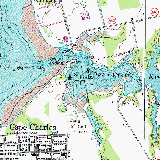Topographic Map of Bay Creek Marina, VA