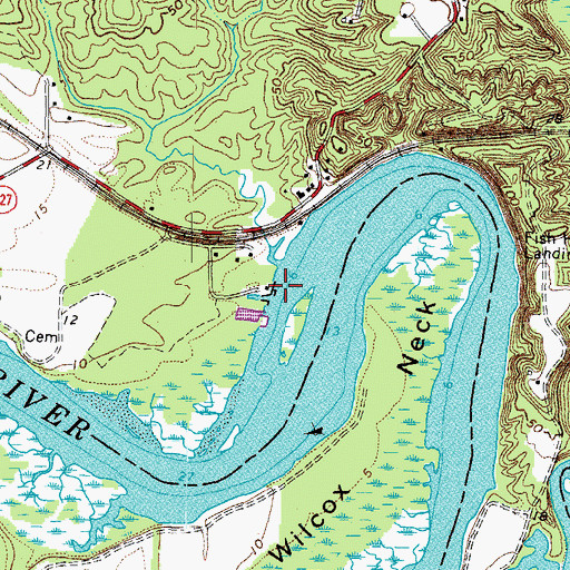Topographic Map of Colonial Harbor Marina, VA