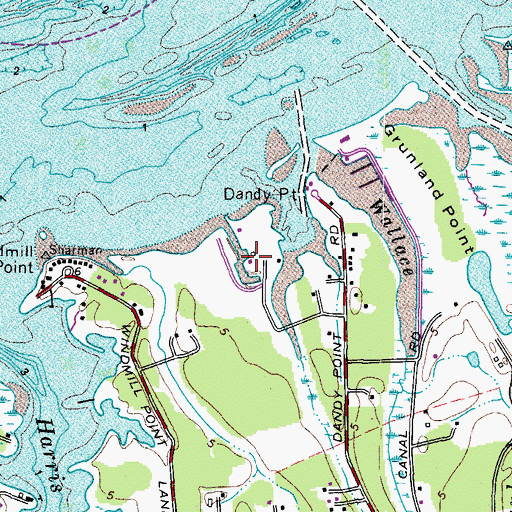 Topographic Map of Dandy Haven Marina, VA