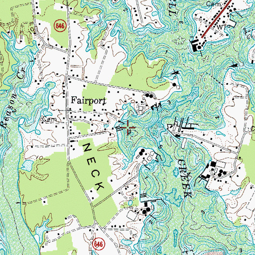 Topographic Map of Fairport Marina, VA