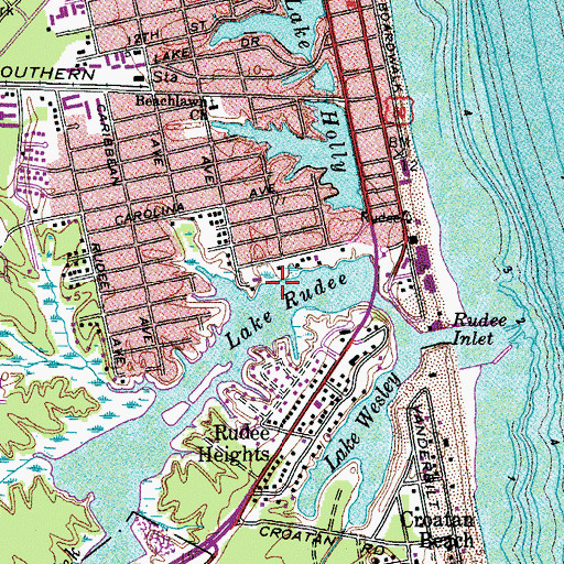 Topographic Map of Fisherman's Wharf Marina, VA