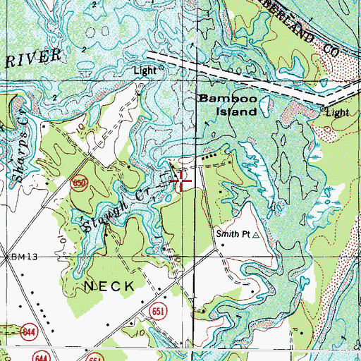Topographic Map of Smith Point Marina, VA