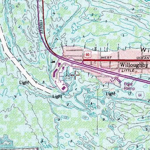 Topographic Map of Willoughby Harbor Marina, VA