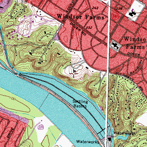 Topographic Map of Agecroft Gardens, VA