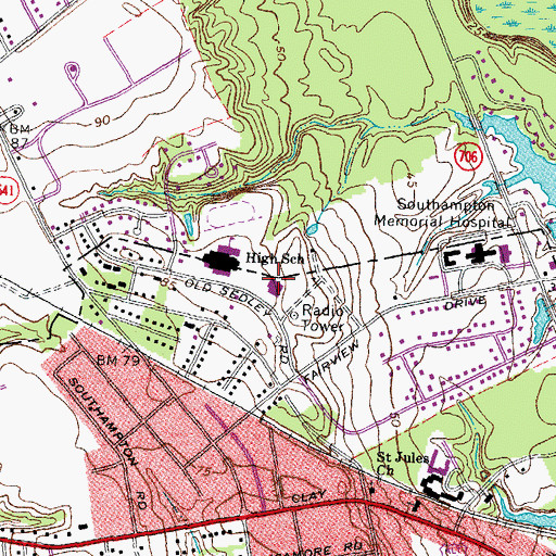 Topographic Map of James L Camp Jr YMCA, VA