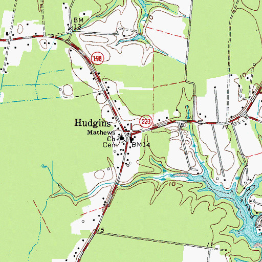 Topographic Map of Mathews County Senior Center, VA