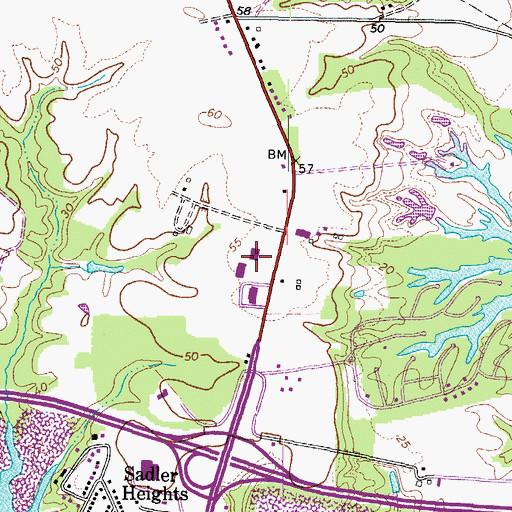 Topographic Map of Suffolk Family YMCA, VA