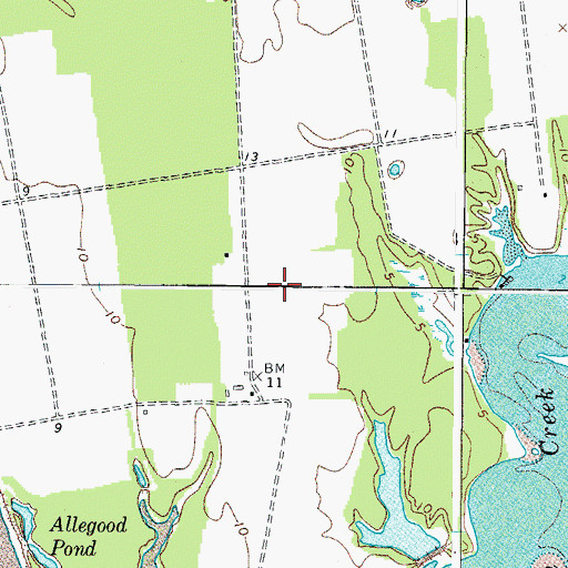 Topographic Map of Baycreek Golf Club, VA