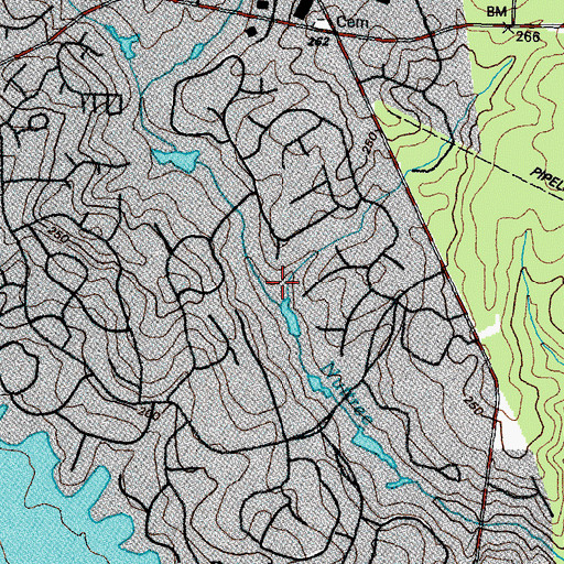 Topographic Map of Brandermill Country Club, VA