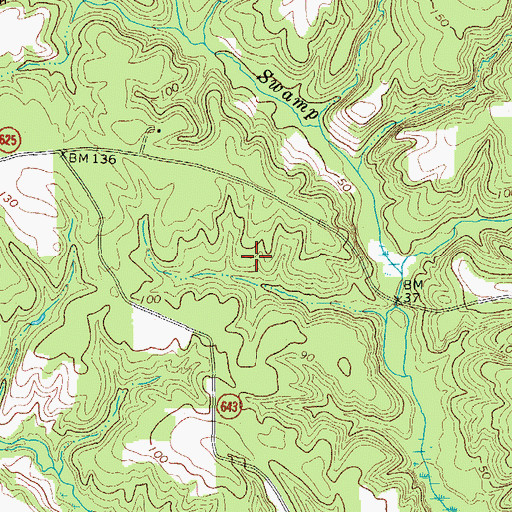 Topographic Map of Cameron Hills Golf Links, VA