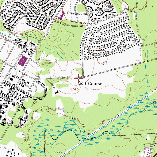Topographic Map of Cardinal Golf Club, VA