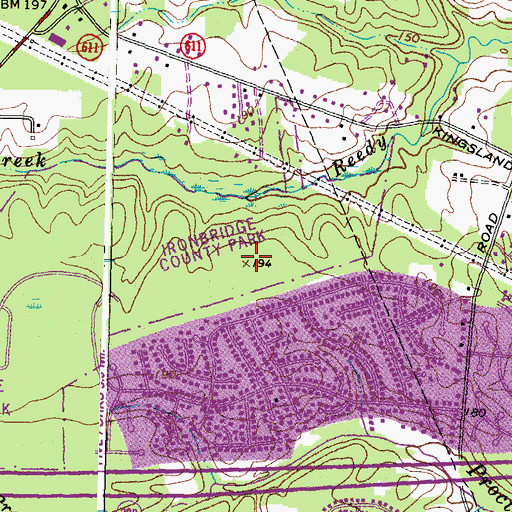 Topographic Map of The First Tee Chesterfield Golf Course, VA