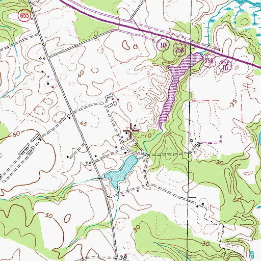 Topographic Map of Cypress Creek Golf Club, VA