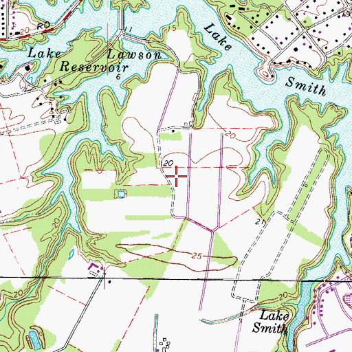 Topographic Map of Cypress Point Golf Club, VA