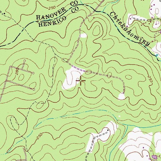 Topographic Map of Dominion Club, VA