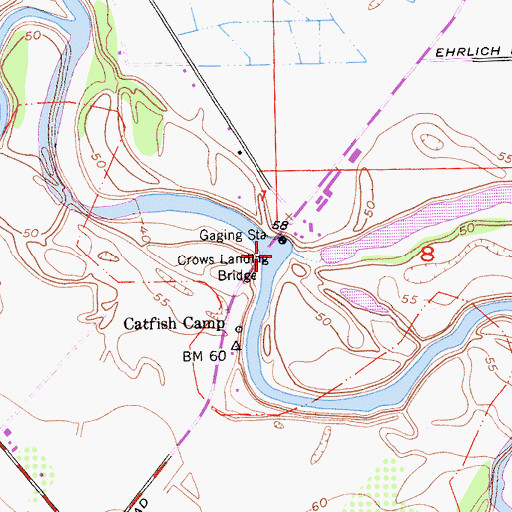 Topographic Map of Crows Landing Bridge, CA