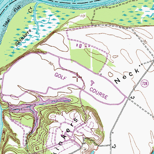 Topographic Map of Four Winds Club, VA