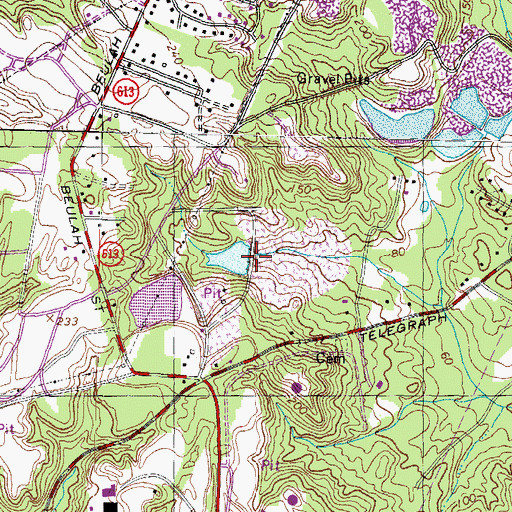 Topographic Map of Hilltop Golf Club, VA
