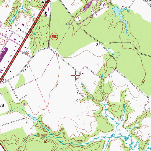 Topographic Map of Hobbs Hole Golf Course, VA