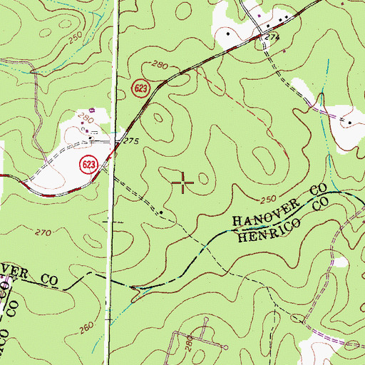 Topographic Map of Hunting Hawk Golf Club, VA