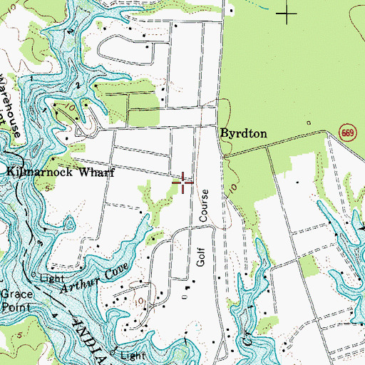 Topographic Map of Indian Creek Yacht and Country Club, VA