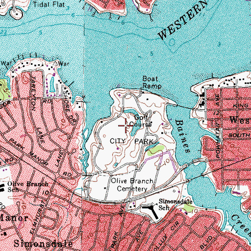 Topographic Map of The Links at City Park, VA