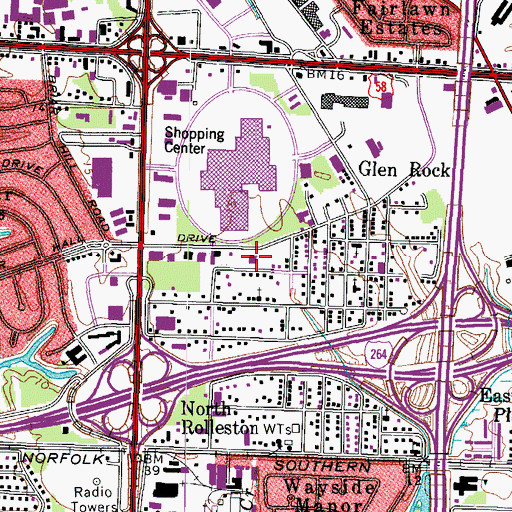 Topographic Map of Calvary Revival Church, VA