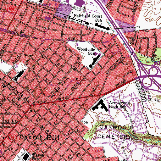 Topographic Map of Chief Cornerstone Baptist Church, VA