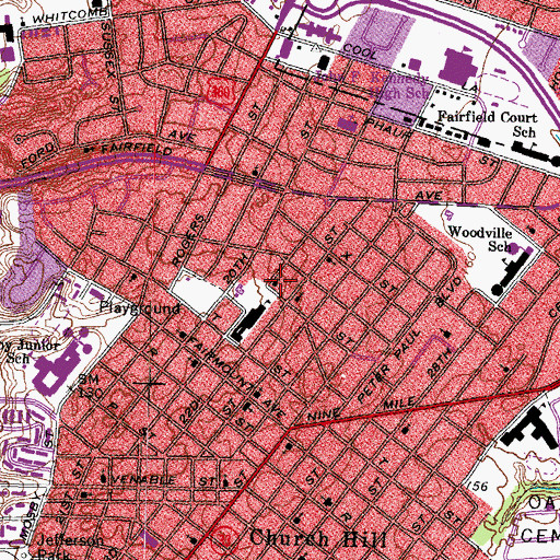Topographic Map of Church of God, VA