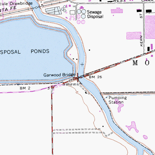 Topographic Map of Garwood Bridge, CA