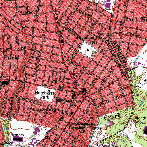 Topographic Map of Concord Fellowship Baptist Church, VA