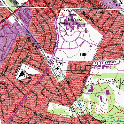 Topographic Map of Covenant Faith Church, VA