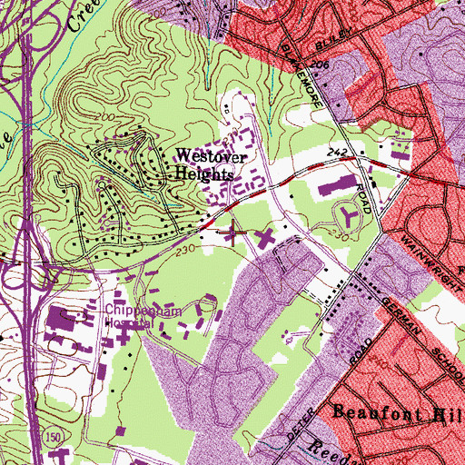 Topographic Map of Crestwood Presbyterian Church, VA