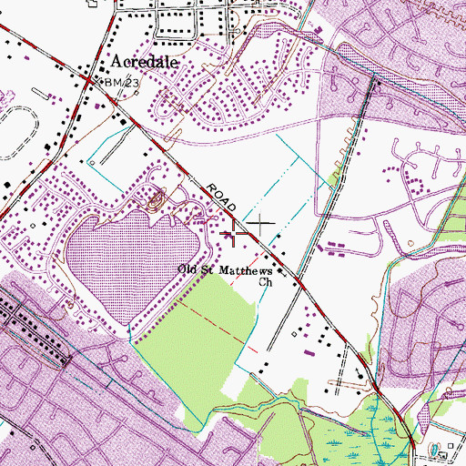 Topographic Map of East Coast Baptist Church, VA