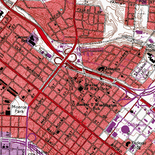 Topographic Map of Ebenezer Baptist Church, VA