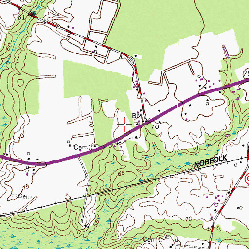 Topographic Map of El Bethel Worship Center, VA