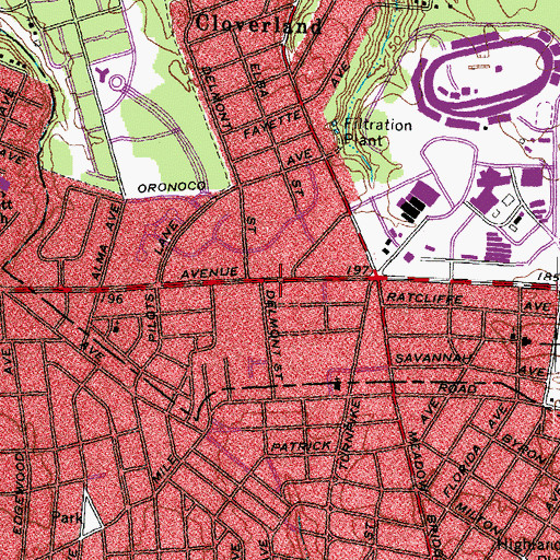 Topographic Map of Essex Village Evangelistic Church, VA