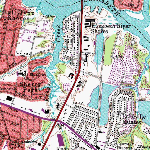 Topographic Map of Eternal Life Evangelistic Church, VA
