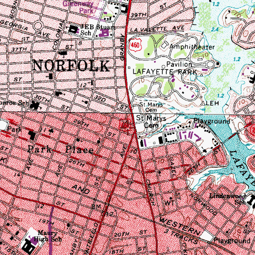 Topographic Map of Faith Community Church, VA