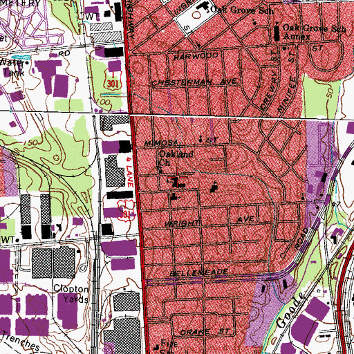 Topographic Map of Faith Gospel Temple Church of God in Christ, VA